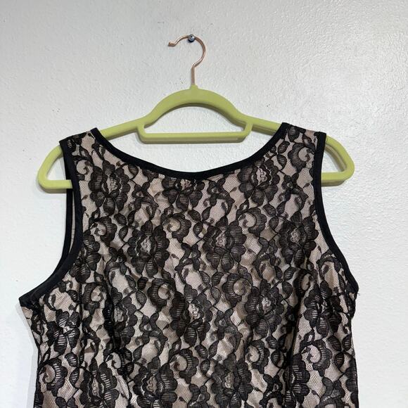 Ultra Dress Black Lace Sleeveless Blouse Sz 14 - Picture 2 of 9
